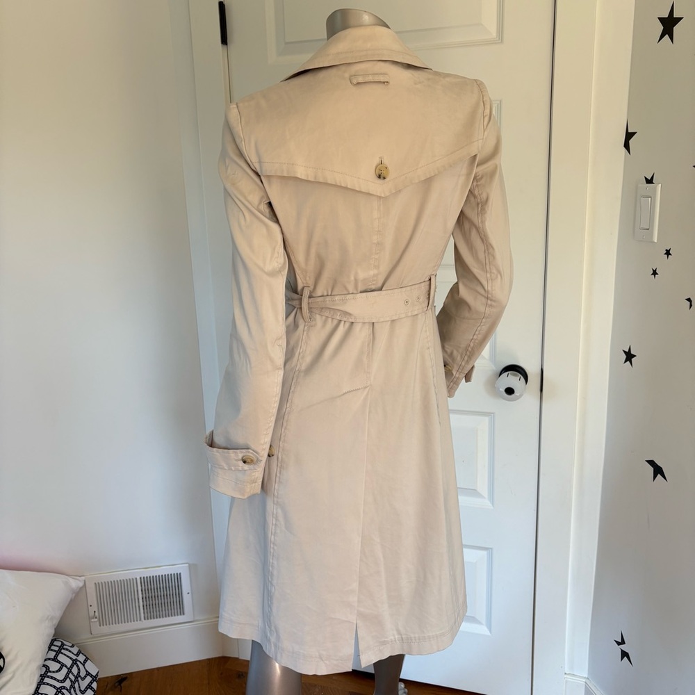 Theory Daye Tan Double Breasted Trench Coat Size Small - Picture 7 of 10